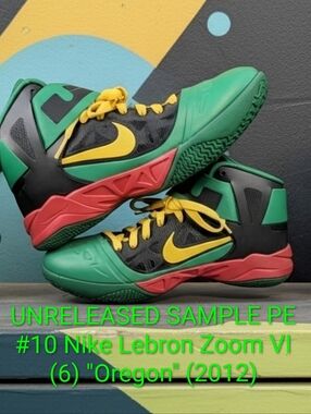 SAMPLE Nike Lebron Zoom VI (6) "Oregon" (2012) M7.5/W9 Like New Game Worn Once